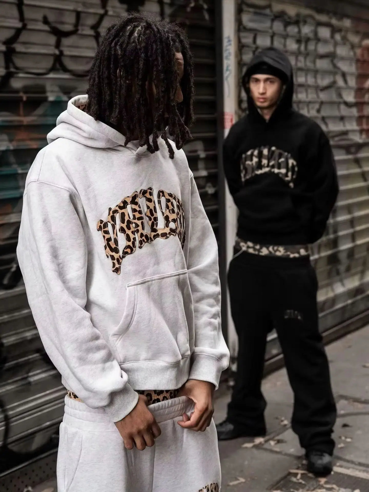 Men's Leopard Print Hoodie & Pants Set