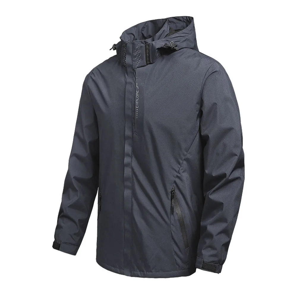 Men’s Hooded Rain Jacket with Detachable Hood