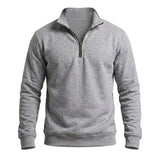 Men's Zip Sweatshirt Pullover Stand Collar Warm Fleece Casual Sweater Plain Long Sleeve Jumper Outwear Tops for Men Streetwear