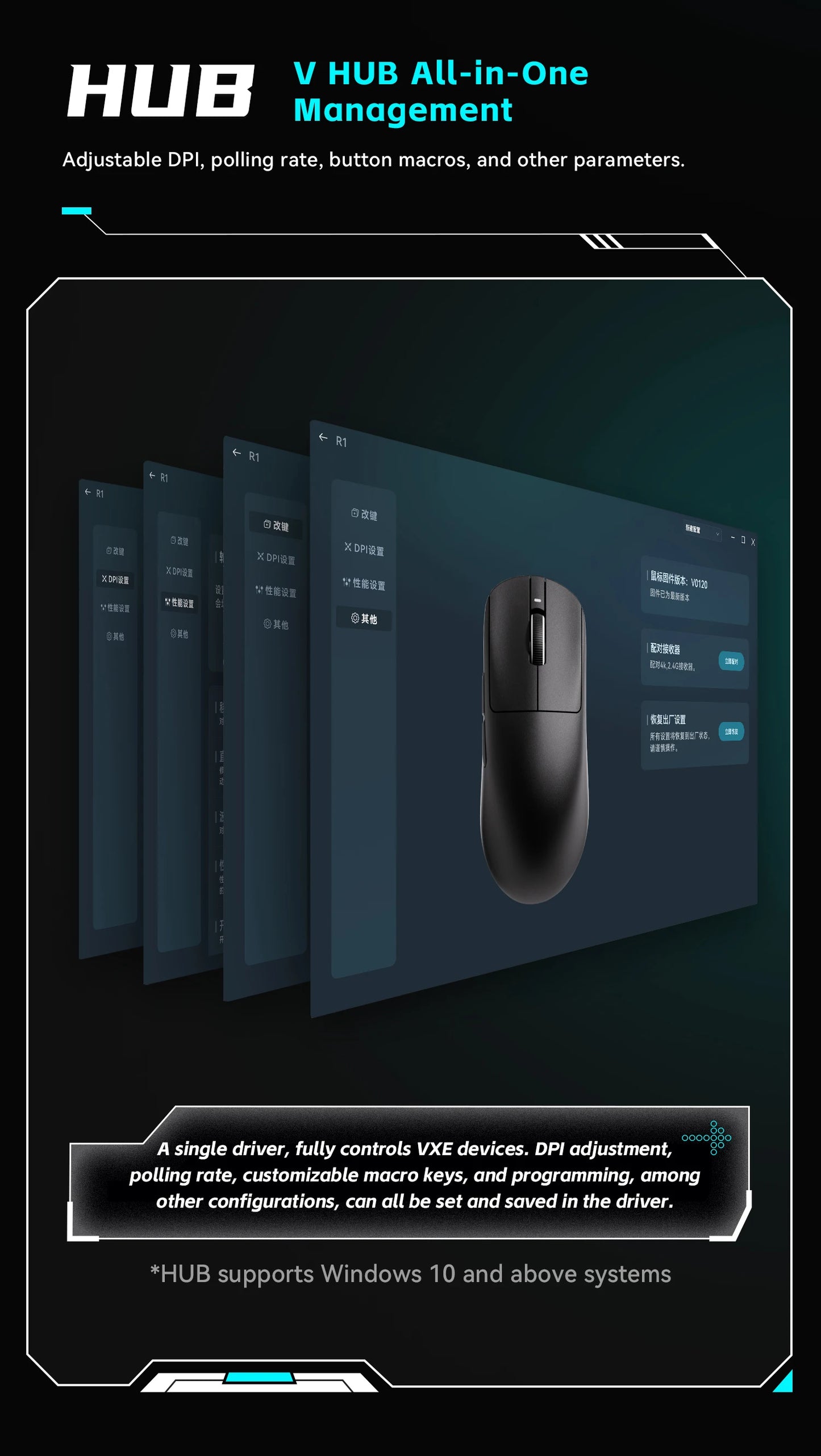 ATK VXE Dragonfly R1 Mouse of The Game E-Sports Long Battery Life Paw3395 Lightweight Ergonomic Three-Mode Bluetooth Mouse
