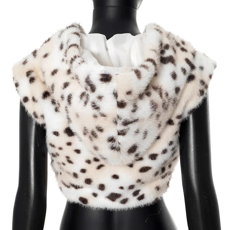 Faux Fur Hooded Scarf & Balaclava Hat