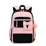 Corduroy Girls School Bags Korean Style Daily Backpack For Women lightweight bow Travel Backpacks Teenagers Casual Bags