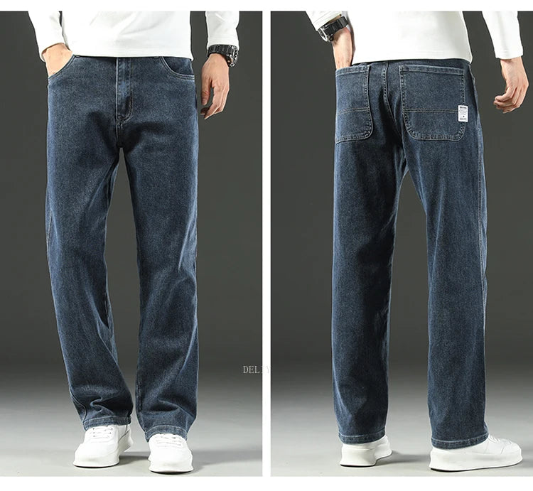 Men’s Relaxed Wide-Leg Stretch Jeans