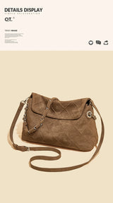 LAORENTOU Fabric Women's Strap Shoulder Bag Advanced Retro Underarm Large Capacity Fashion Quilted Handbag for Women Cossbody