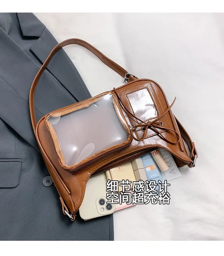 Y2K Transparent Ita Shoulder Bag – Harajuku Crossbody Purse