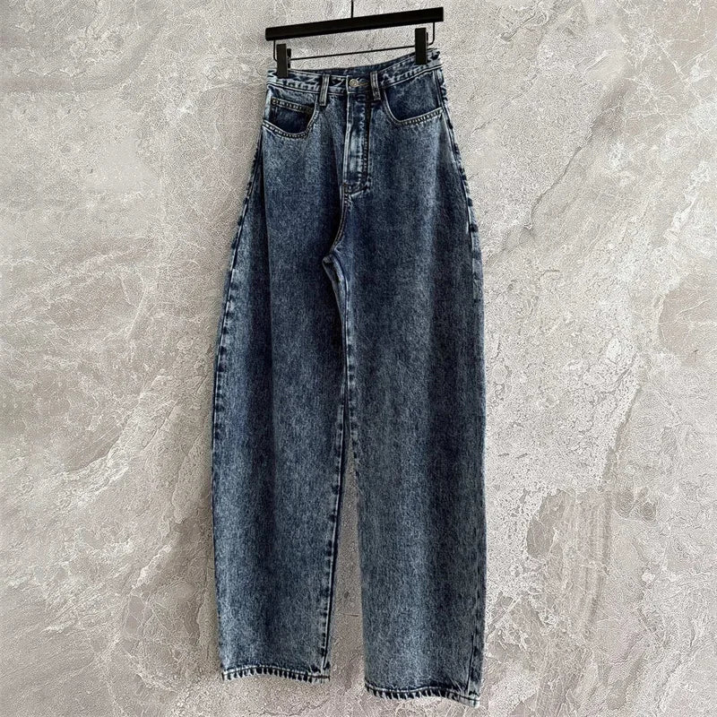 High-Waist Cotton Straight Jeans — Women's Slim Fit