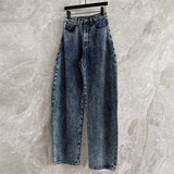 High-Waist Cotton Straight Jeans — Women's Slim Fit