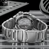 ADDIESDIVE luxury men's skeleton automatic watch sapphire glass BGW9 luminous diver's watch 200m men analog mechanical watches