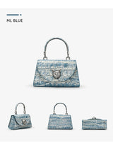 Bafelli Genuine Leather Doctor Bag – Animal Print Handbag