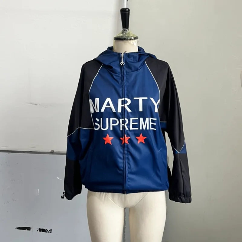 Women's Lightweight Hooded Jacket with Star Graphic