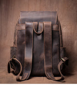 LUOKIR High Quality Genuine Leather Backpack Vintage Crazy Horse Cowhide Luxury School Bag Computer Knapsack For 15 Inch Laptop