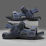 Summer Men Sandals PU Leather Lightweight Open Toe Flat Mens Casual Shoes Outdoor Walking Sandals for Men Beach Shoes Size 39-46