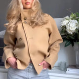 Urban Stand-Collar Woolen Coat