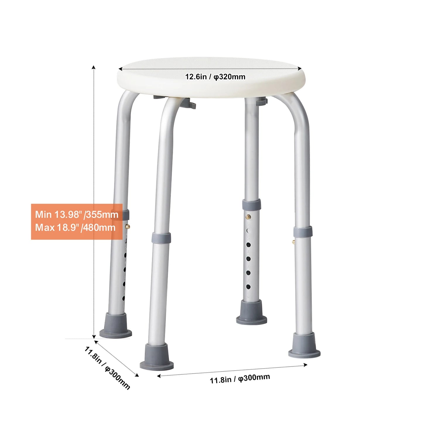 SucceBuy Shower Chair for Inside Shower Adjustable Height Shower Stool Non-Slip Bench Bathtub Seat  for Elderly Disabled Adults