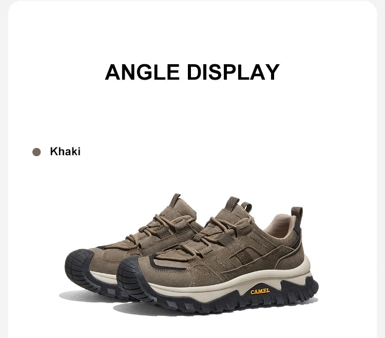 GOLDEN CAMEL Outdoor Hiking Shoes Men and Women Non-slip Breathable Sneakers Thick-soled Climbing Shoes for Men Shock Absorption