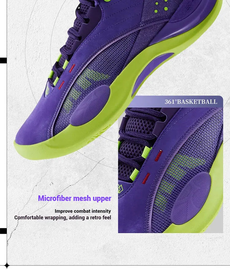 361 Degrees Team Joker Men Basketball Shoes Combat Rebound Anti-slip Wear-resistant CQT-QU!K Stable High-top Sneakers 572511105