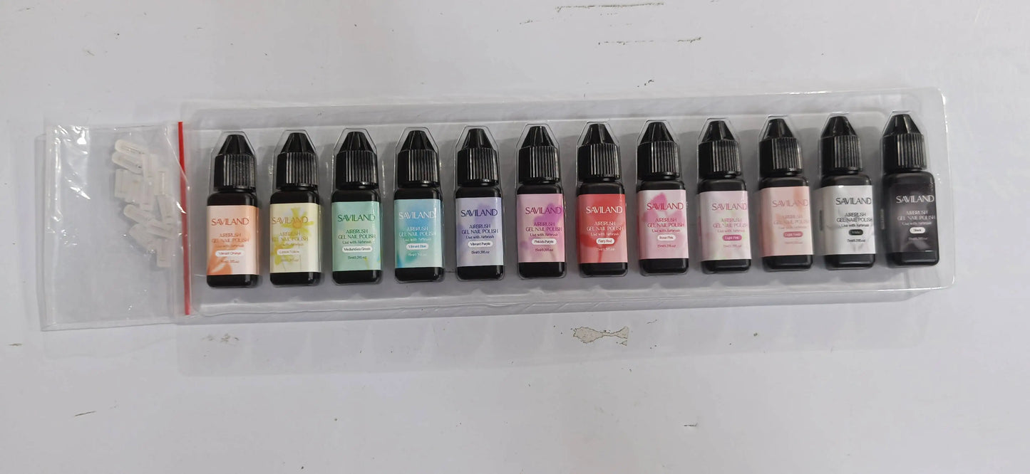 Saviland 12-Color Airbrush Gel Nail Polish Set