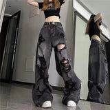 American Style Ripped Bell-Bottom Jeans