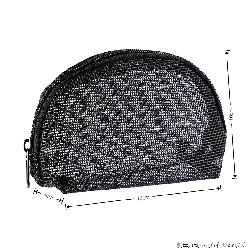 Large Mesh Makeup Bag for Women Portable Breathable Cosmetic Organizer Bag Travel Makeup Pouch with Simple Design