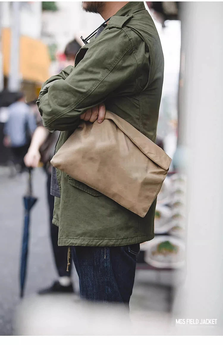 Men's Vintage Military Field Jacket – Cotton Zip Coat