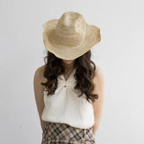USPOP Crochet Raffia Sun Hat – Curled Brim Straw Hat