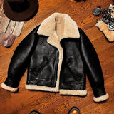 CC Shop Best.Mens High Quality 100% Natural Fur Jacket.Classic B3 Winter Warm Thick Leather Coat.100% Sheepskin with Wool.