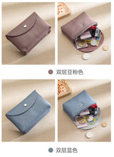 Custom Letters Fashion Women Short Wallet Genuine Leather Double Wallet Small Coin Purse Mini Credit Card Holder Key Storage Bag