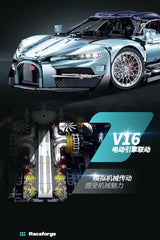 Technical MOC 10648 Bugat Tourbillon 3719PCS 1:8 Building Bricks Set Sports Car Model for Adults Terminal Blocks Toys Gifts