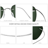 FONEX Titanium Rimless Polarized Sunglasses – Ultralight