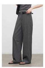 Women's Herringbone Wide-Leg Office Trousers