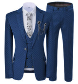 Men’s Slim Fit 3-Piece Patterned Suit