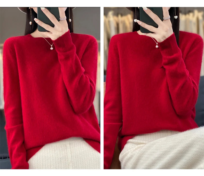 Women's Merino Wool Crew Neck Sweater
