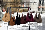Frosted Suede Tote Bag – Large Capacity Shoulder Bag