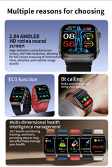 2026 New Accurate Diagnosis Smart Watch Body Fat ECG Blood oxygen BP Health Sport HD AMOLED Screen Call Smart Watches man woman