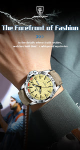 POEDAGAR Original Business Man Wristwatch Waterproof Luminous Date Week Casual Watch For Men Quartz Leather Luxury Fashion Men's Watches Reloj