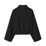 MUJER Women's Puffed Varsity Bomber Jacket | Cropped & Chic