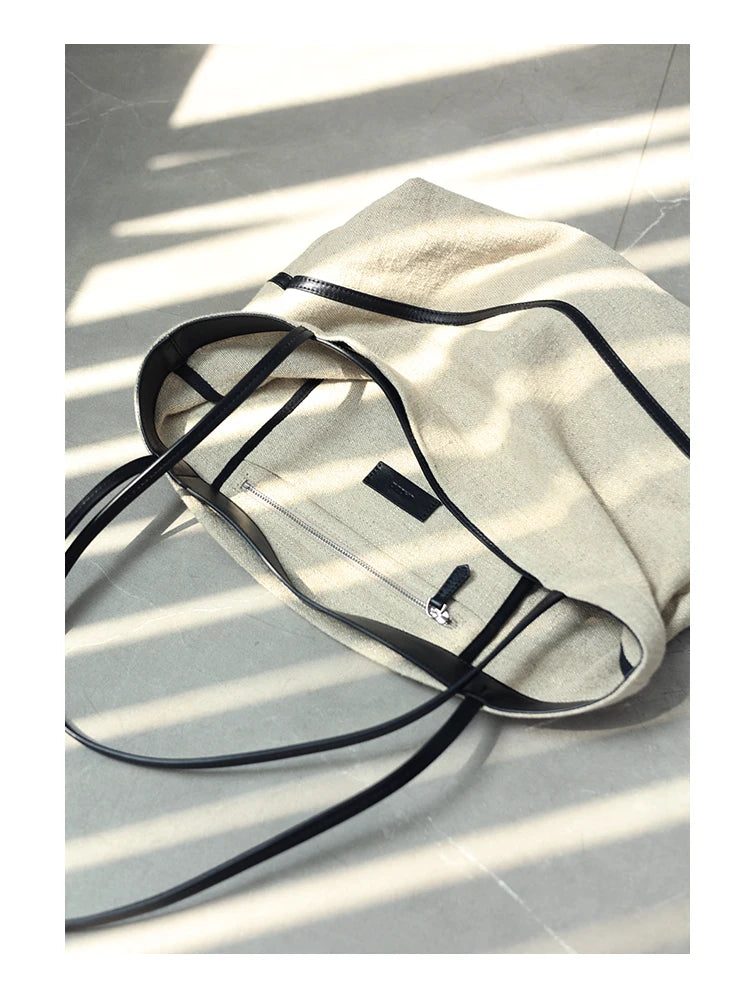 2024 Autumn Cotton And Linen Blend Material Tote Soft And Portable Shoulder Bags Women Casual Practical Bag