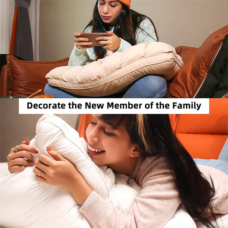 Luxury 3D Bread White Goose Down Feather Pillows for Sleeping Body Neck Protection Bed Pillows Soft Comfort 100% Cotton Cover