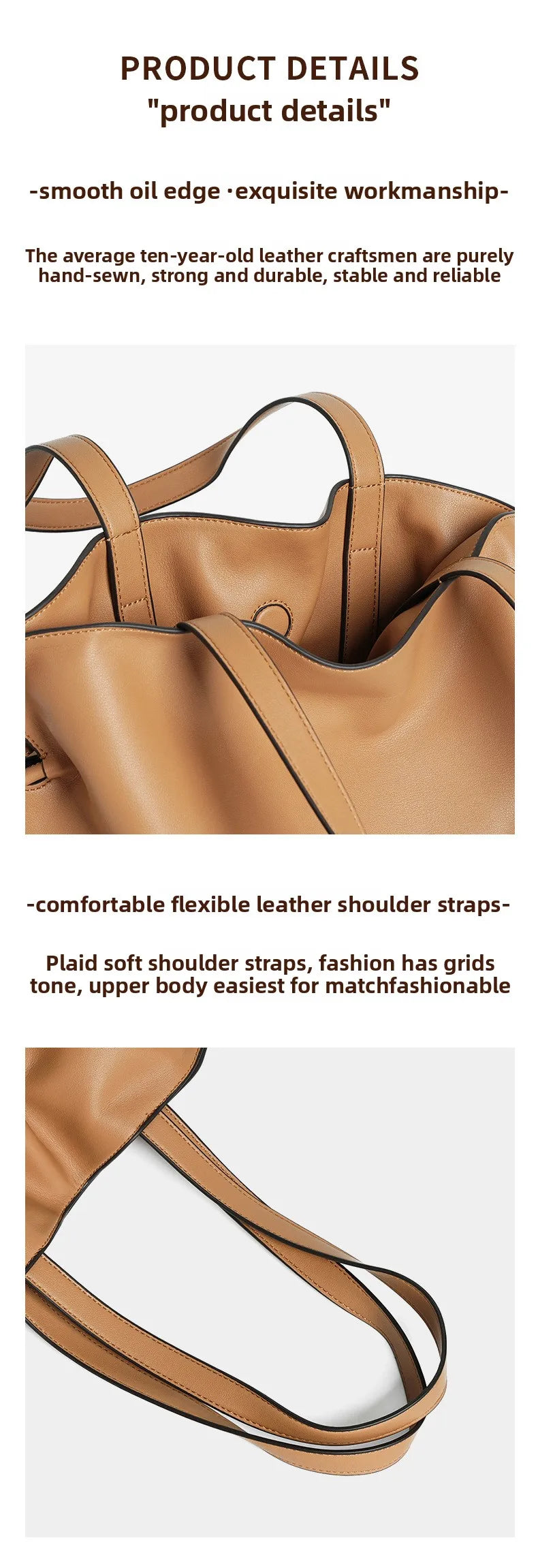 Autumn Winter High-End Leather Bucket Bag Drawstring Pleated Soft Cowhide Single Shoulder Tote Lucky Bag for Women