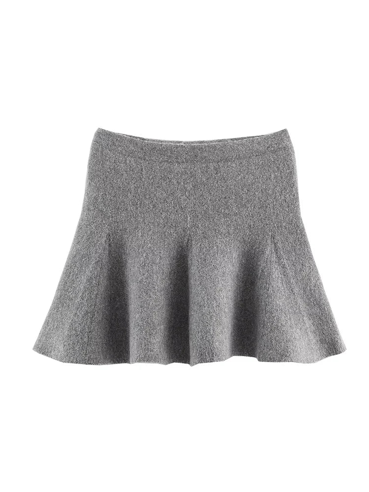 Women's 2-Piece Knitted Mini Skirt & Bomber Jacket Set