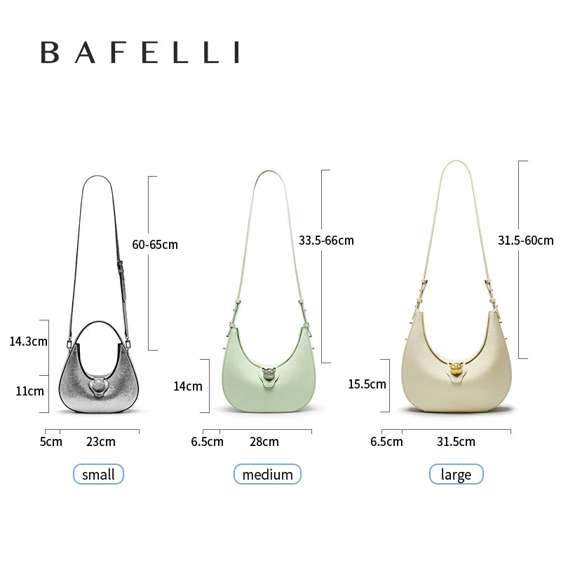 BAFELLI 2026 NEW WOMEN'S HANDBAG CAT SERIES GENUINE LEATHER LUXURY BRAND FASHION STYLE SHOULDER HOBOS LARGE SIZE BAGS FEMALE