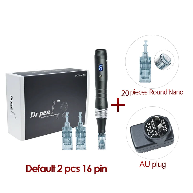 Dr pen Ultima M8 With 22 Cartridge Wireless MTS Derma Microneedle Pen Kit Professionals Use Beauty Machine Needle length 0.25 mm