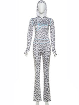 Sisterlinda Summer Release Junior Ankle-Length High Street Milk Fiber Pant Suit K24S50103 Girl Leopard Color Flare Pant Suit