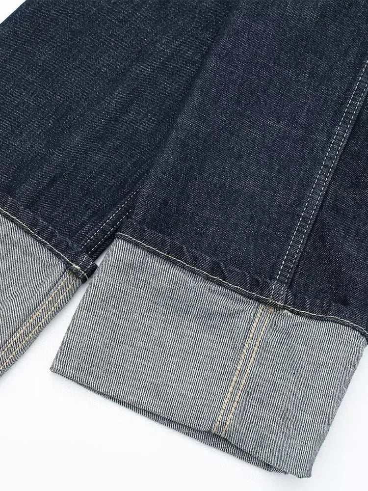 Vintage Blue Denim Jacket – Single Breasted Casual Chic