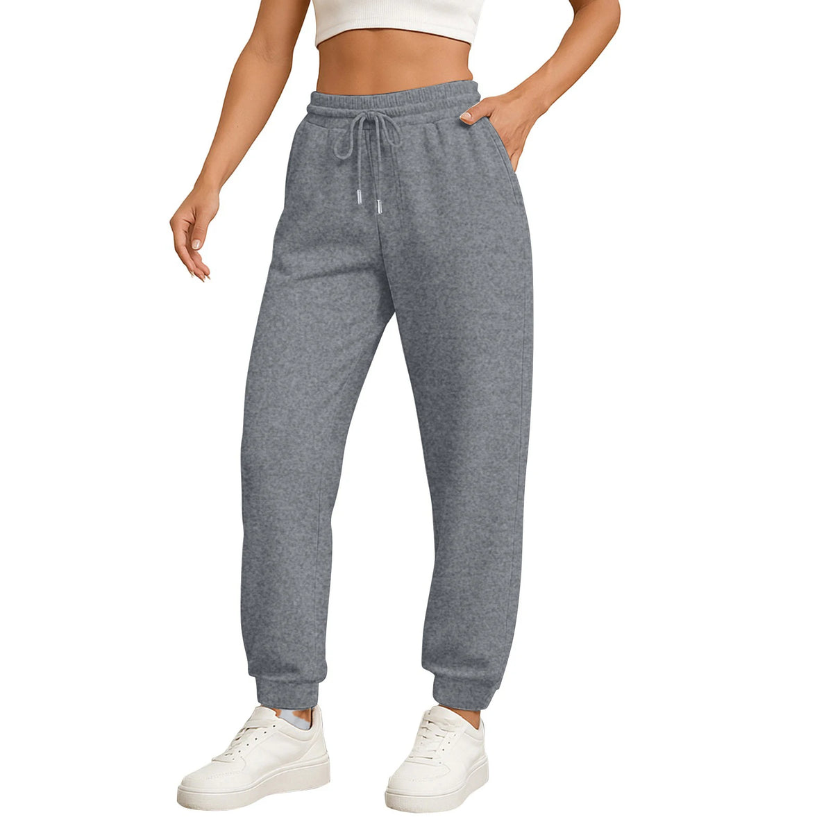 Women's High-Waist Drawstring Straight-Leg Pants