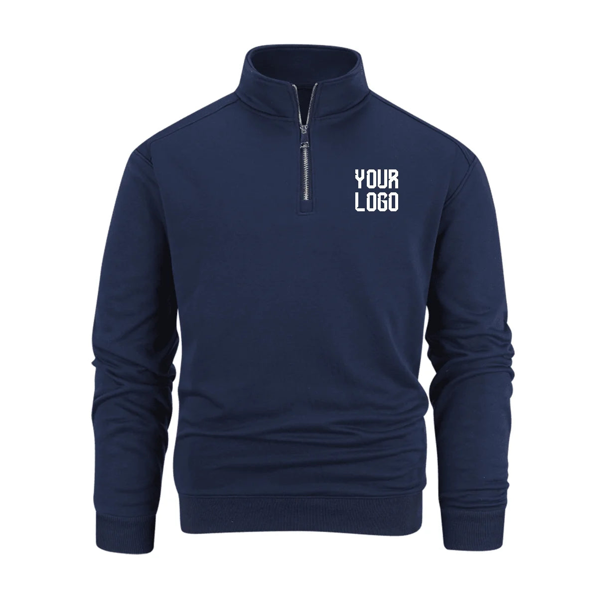 2026 Autumn and Winter Men's Casual Stand Collar Metal Half-Zip Sweater, Supporting Custom Logo