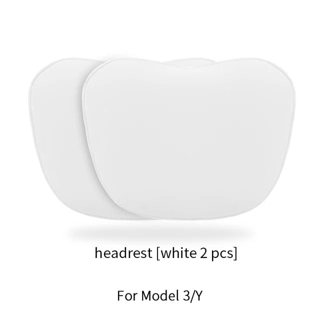 OULEX For Tesla Model 3 Y/Juniper Flocking/Leather Car Seat Neck Pillow Soft Memory Neck Pillow High-Quality Headrest Support
