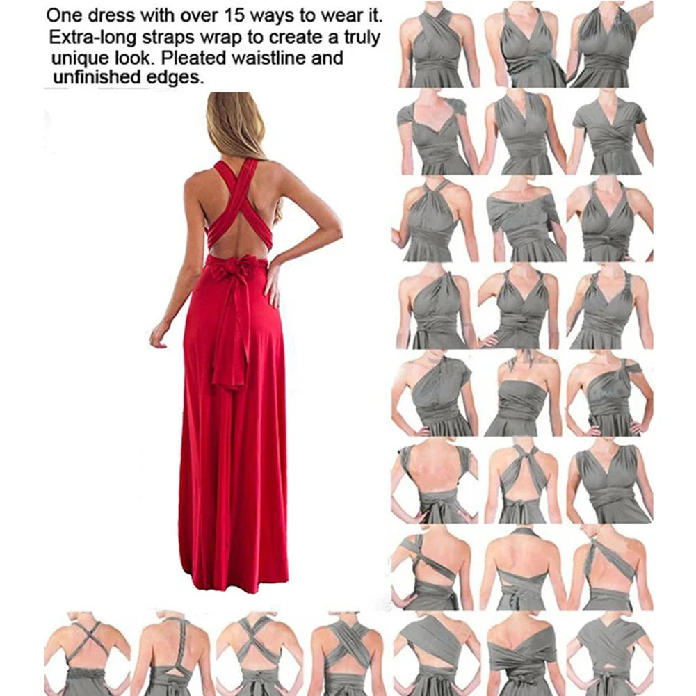 Elegant Multiway Wrap Maxi Dress