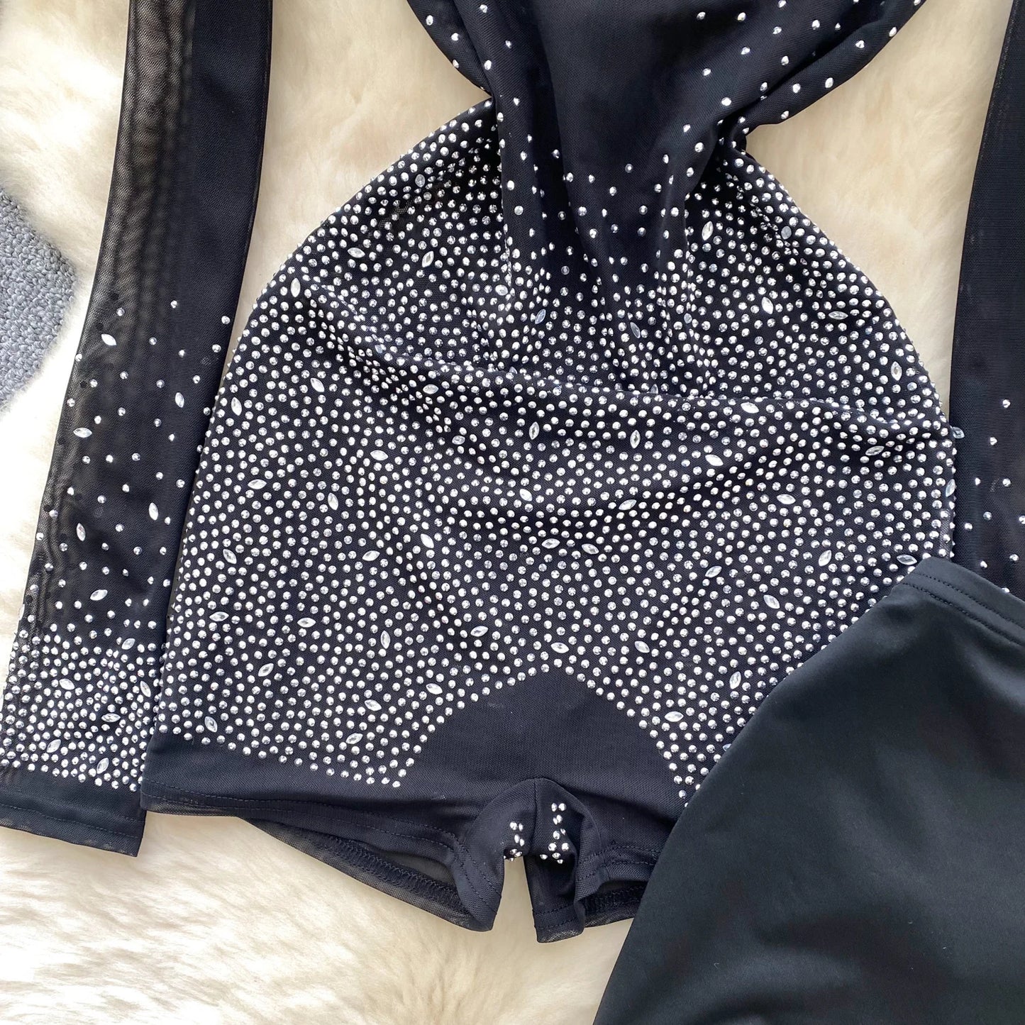 Sparkle & Shine: Women's Rhinestone Mesh Romper