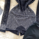 Sparkle & Shine: Women's Rhinestone Mesh Romper